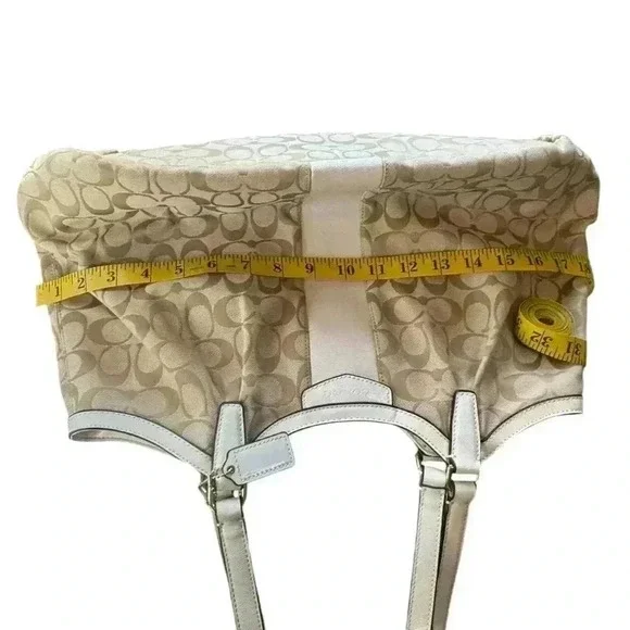 Coach Devin Light Beige Khaki Ivory satchel Handbag Purse. - Picture 10 of 13